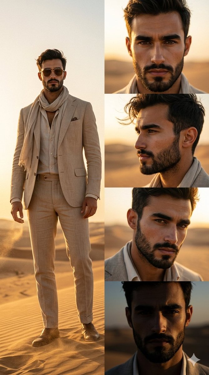 Desert Fashion Magazine Layout AI image template preview
