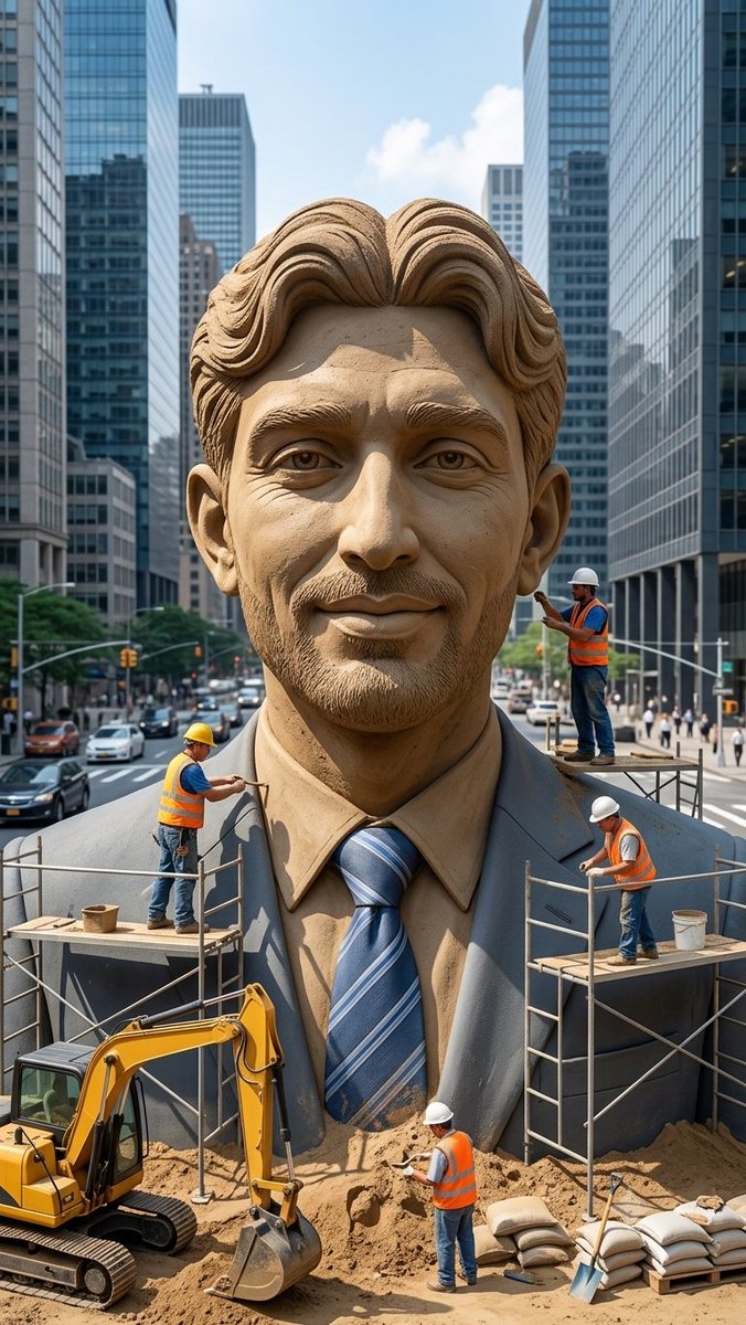 Censored Sand Businessman Statue AI image template preview