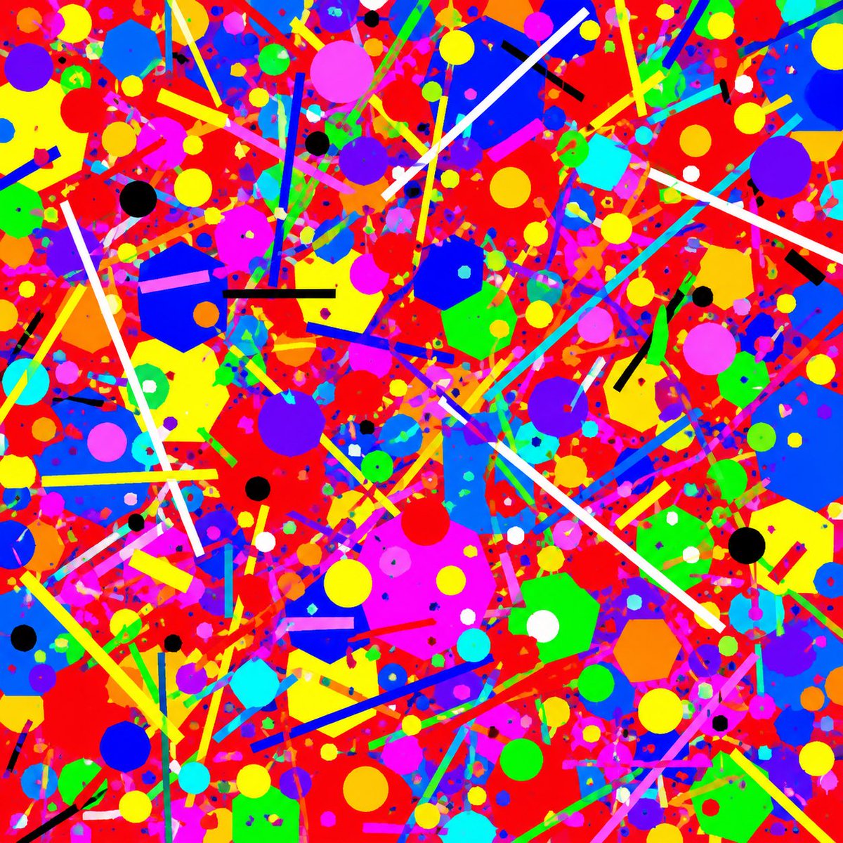 Neon Geometric Confetti Abstract AI image template preview