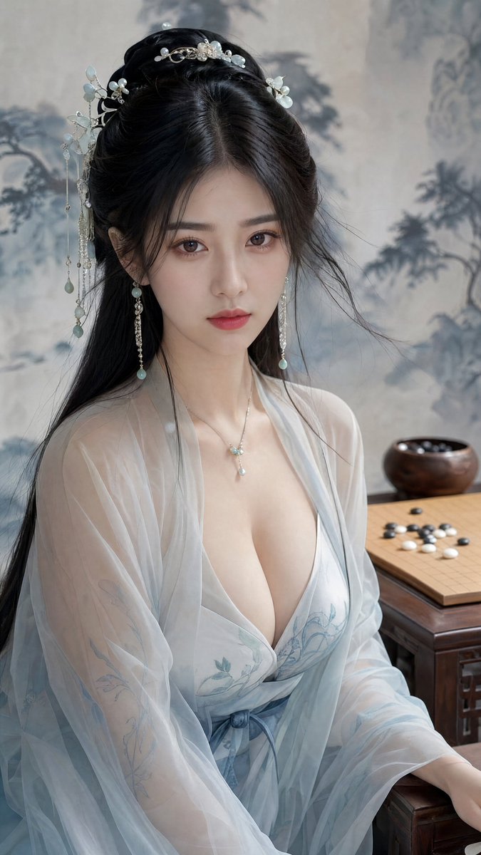 Classical Chinese Go Portrait AI image template preview
