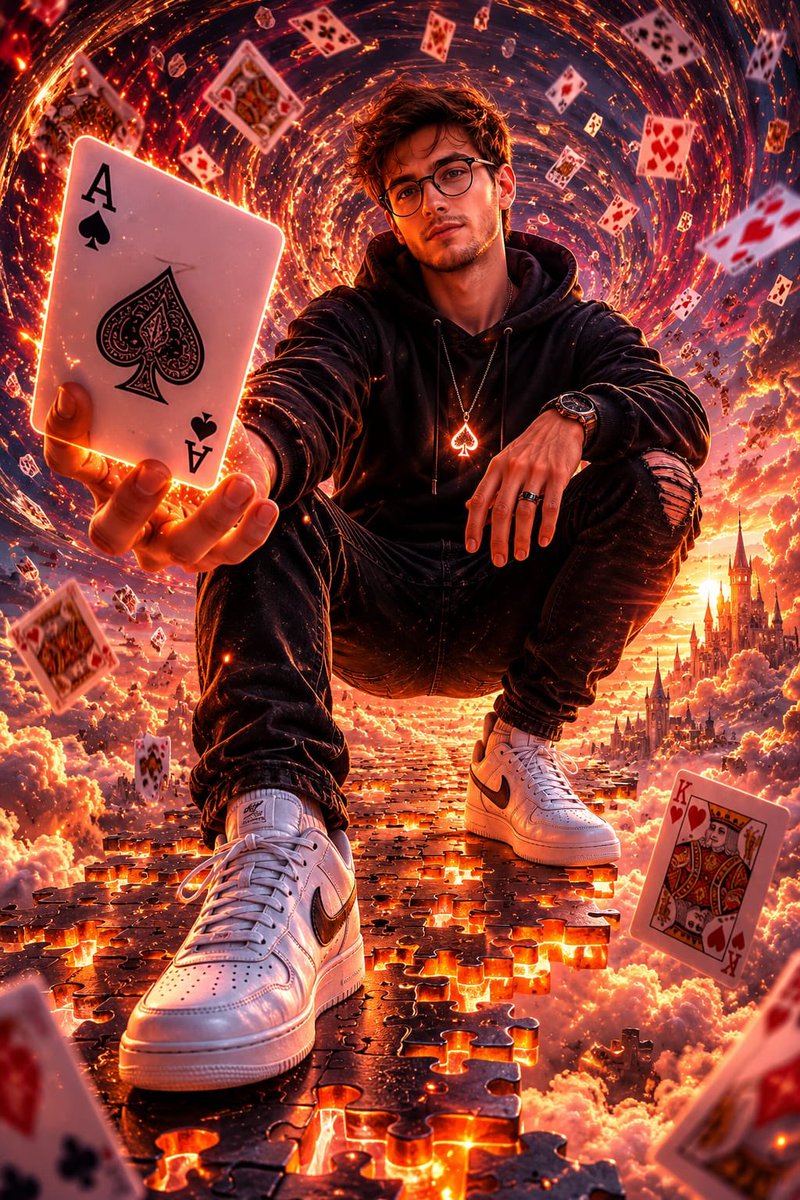 Fantasy Card Master Portrait AI image template preview