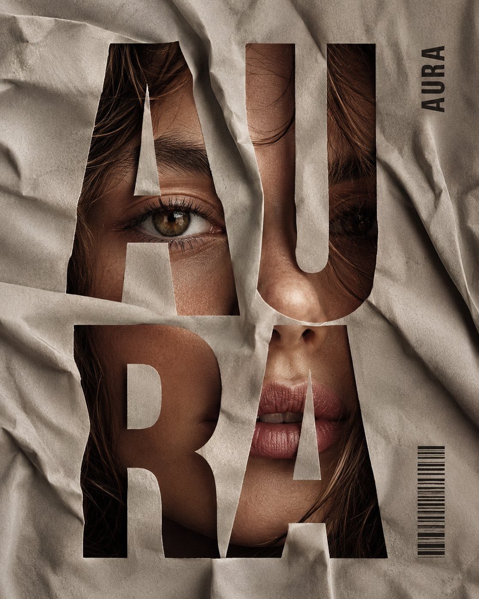 Crumpled Fabric Editorial Poster AI image template preview