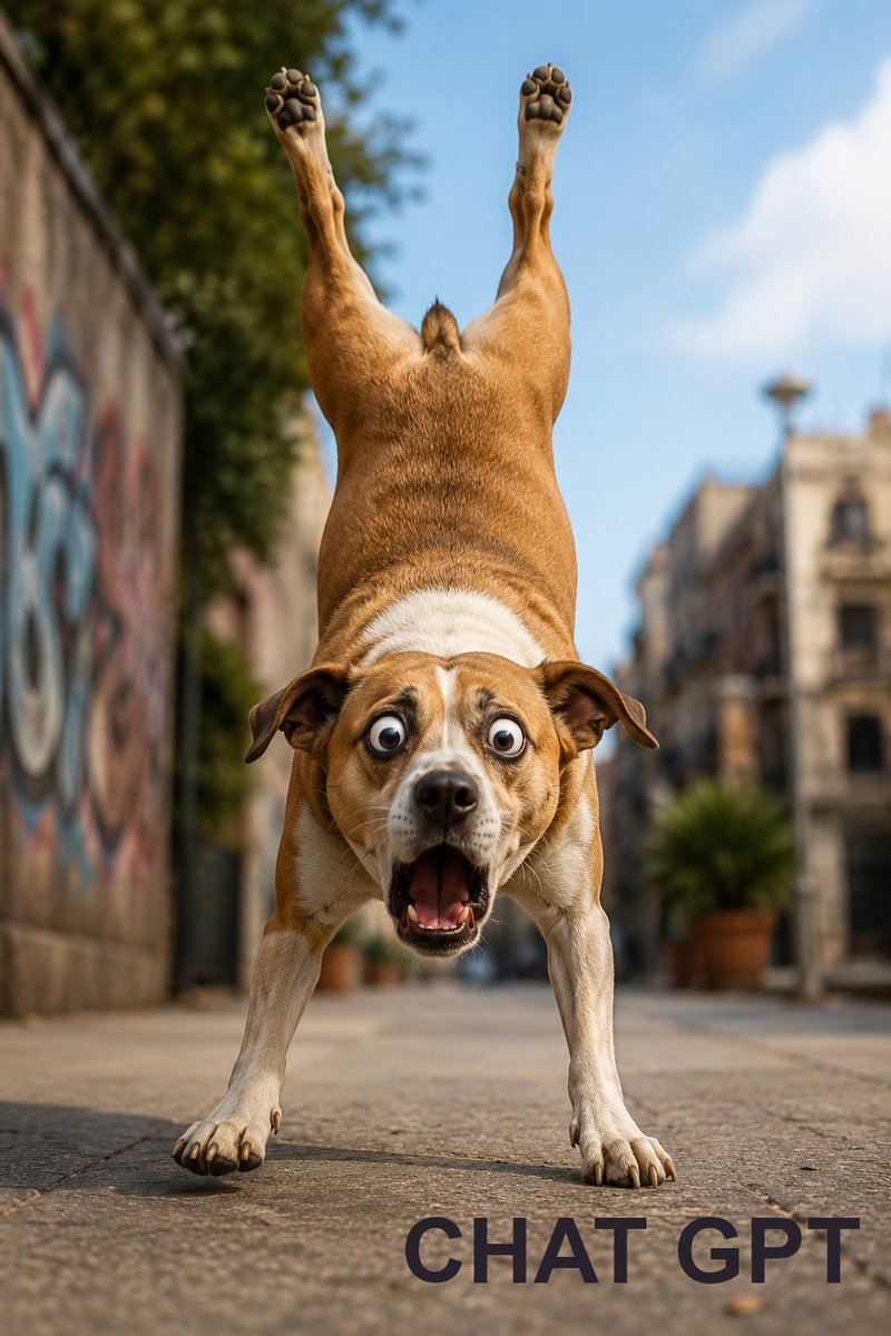 Humorous Dog Handstand Prompt example 2