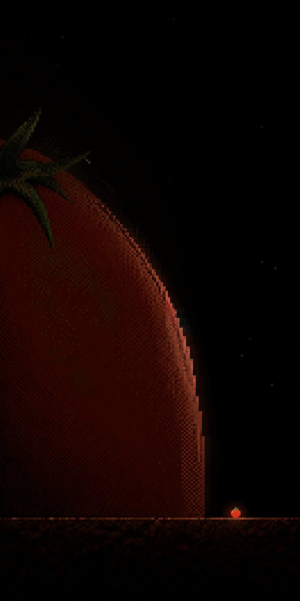 Tiny Tomato in Dark Pixel Void AI image template preview