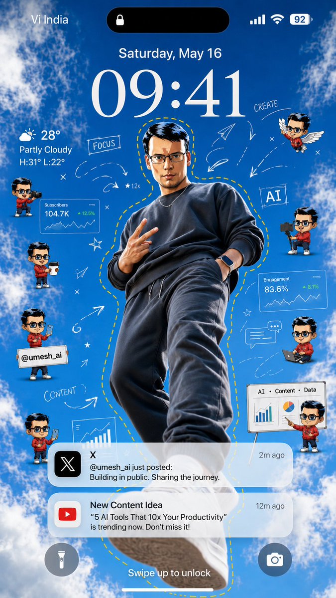 Creator Lock Screen Wallpaper AI image template preview