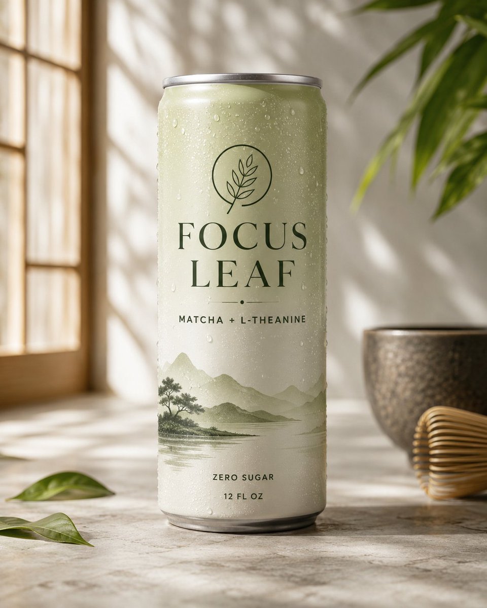 Premium Matcha Drink Packaging Mockup AI image template preview