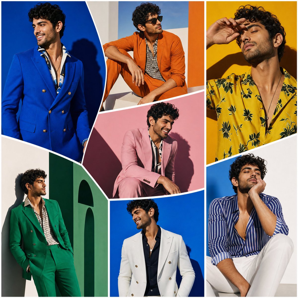 Modern Art Gallery Fashion Panels AI image template preview