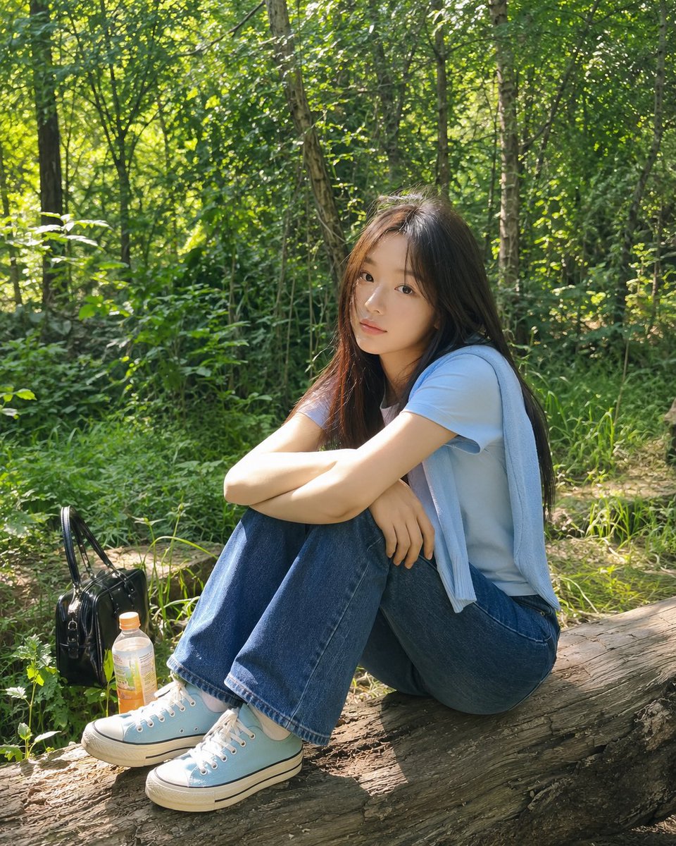 Summer Forest Lifestyle Portrait AI image template preview