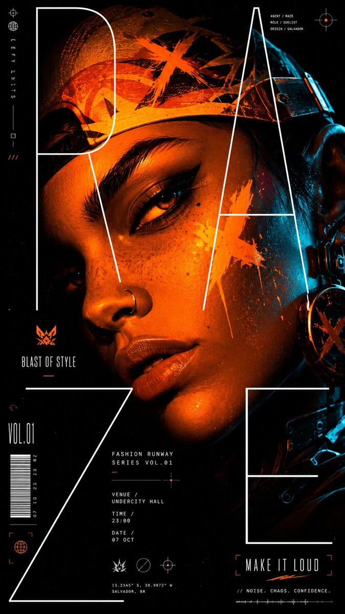 Cyberpunk Runway Fashion Poster example 2