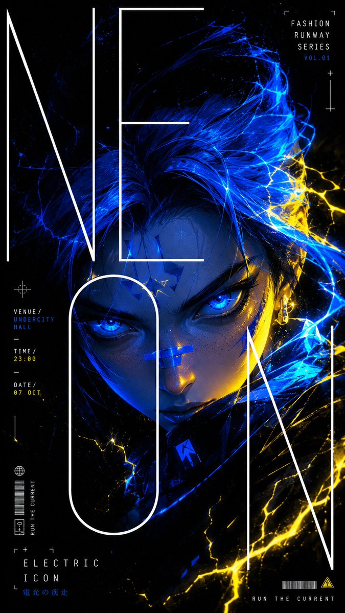 Cyberpunk Runway Fashion Poster example 3