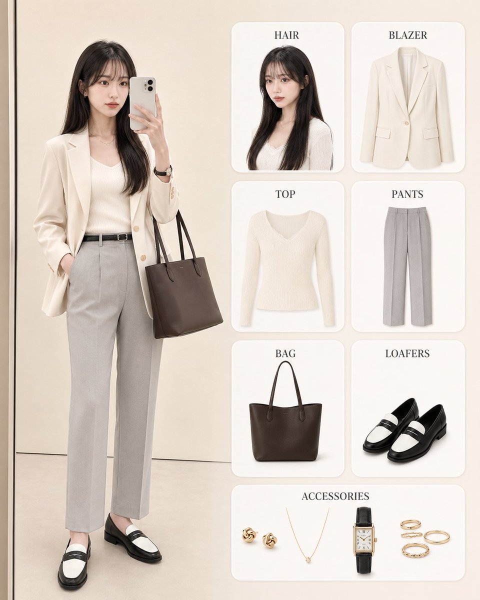 Korean Style Fashion Outfit Infographic example 4