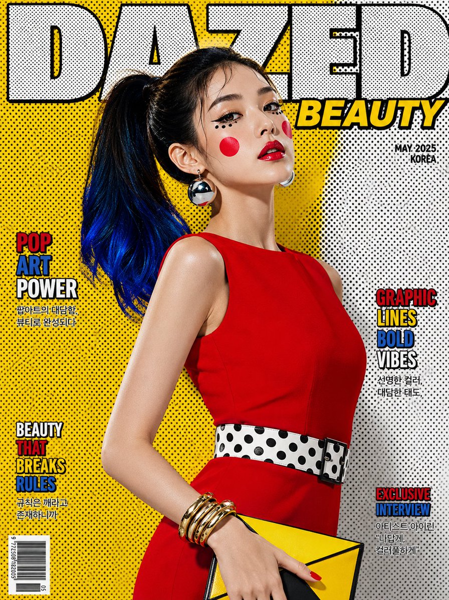 Luxury Pop-Art Beauty Magazine Cover AI image template preview