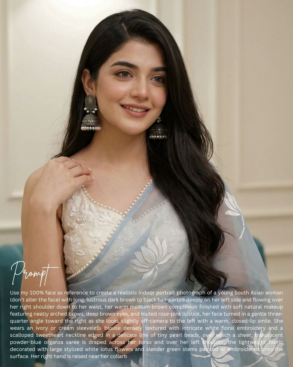 South Asian Saree Prompt Card AI image template preview
