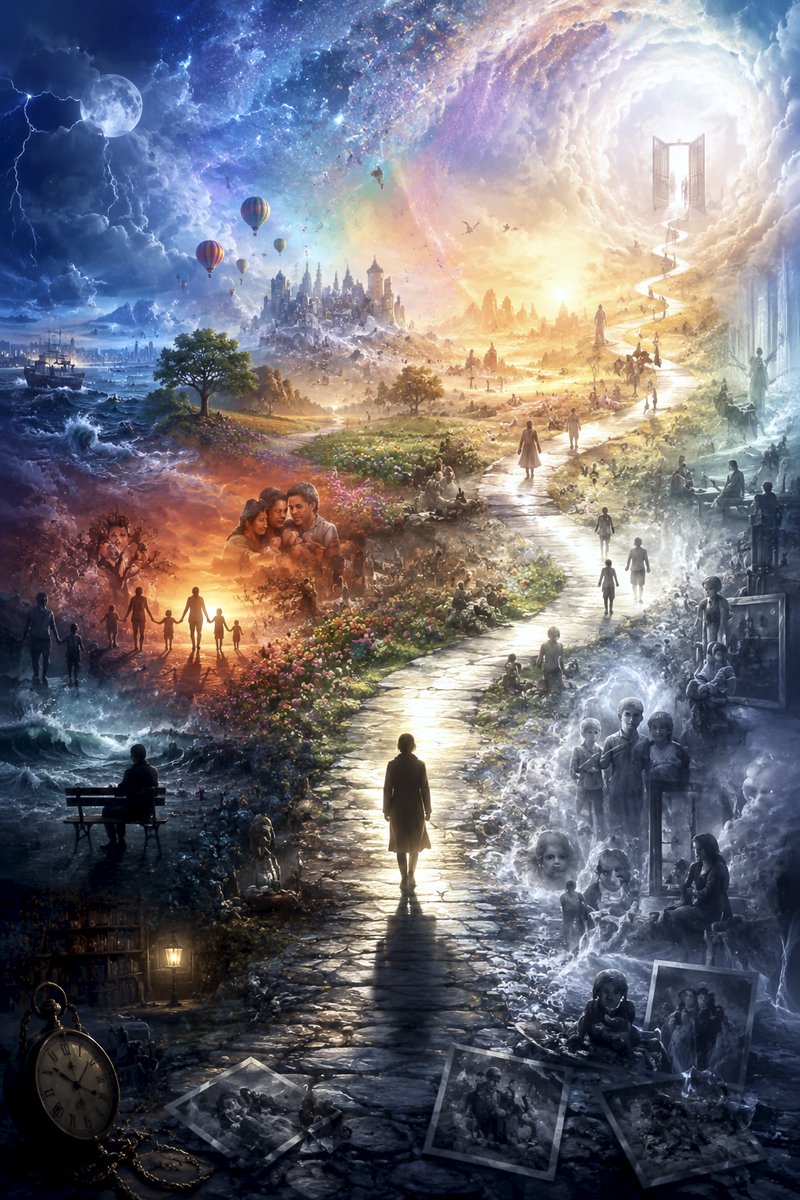 Journey of Life Oil Painting AI image template preview