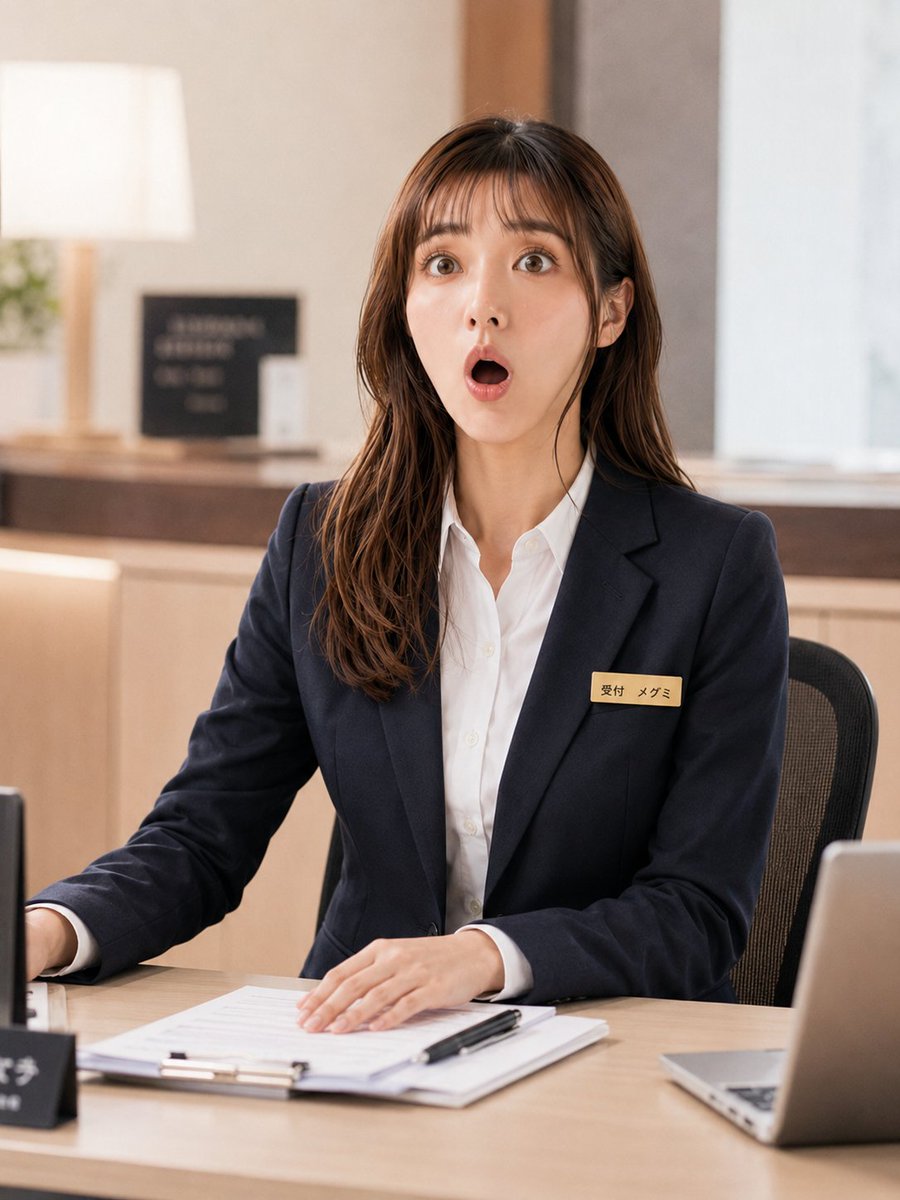 Receptionist Seated at Front Desk AI image template preview