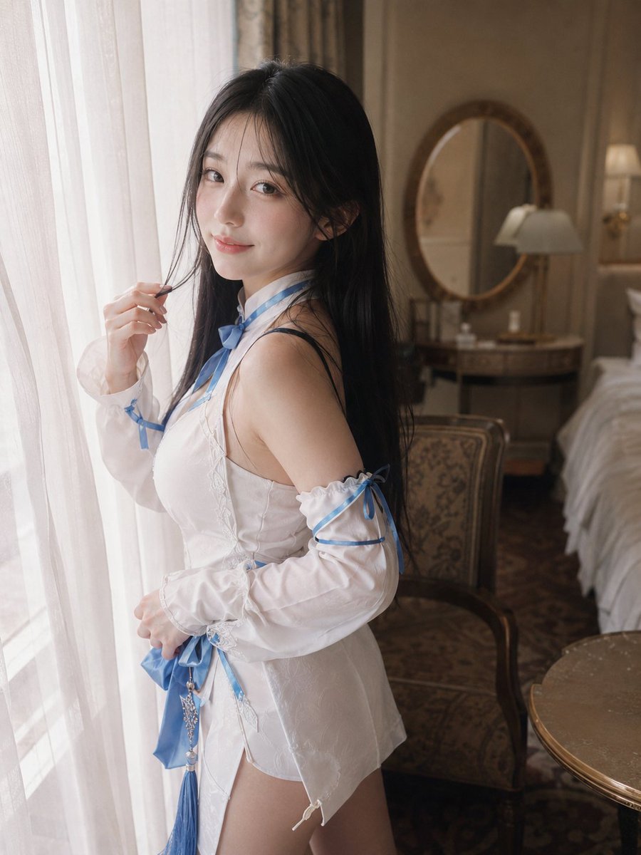 Morning Window Hotel Portrait AI image template preview