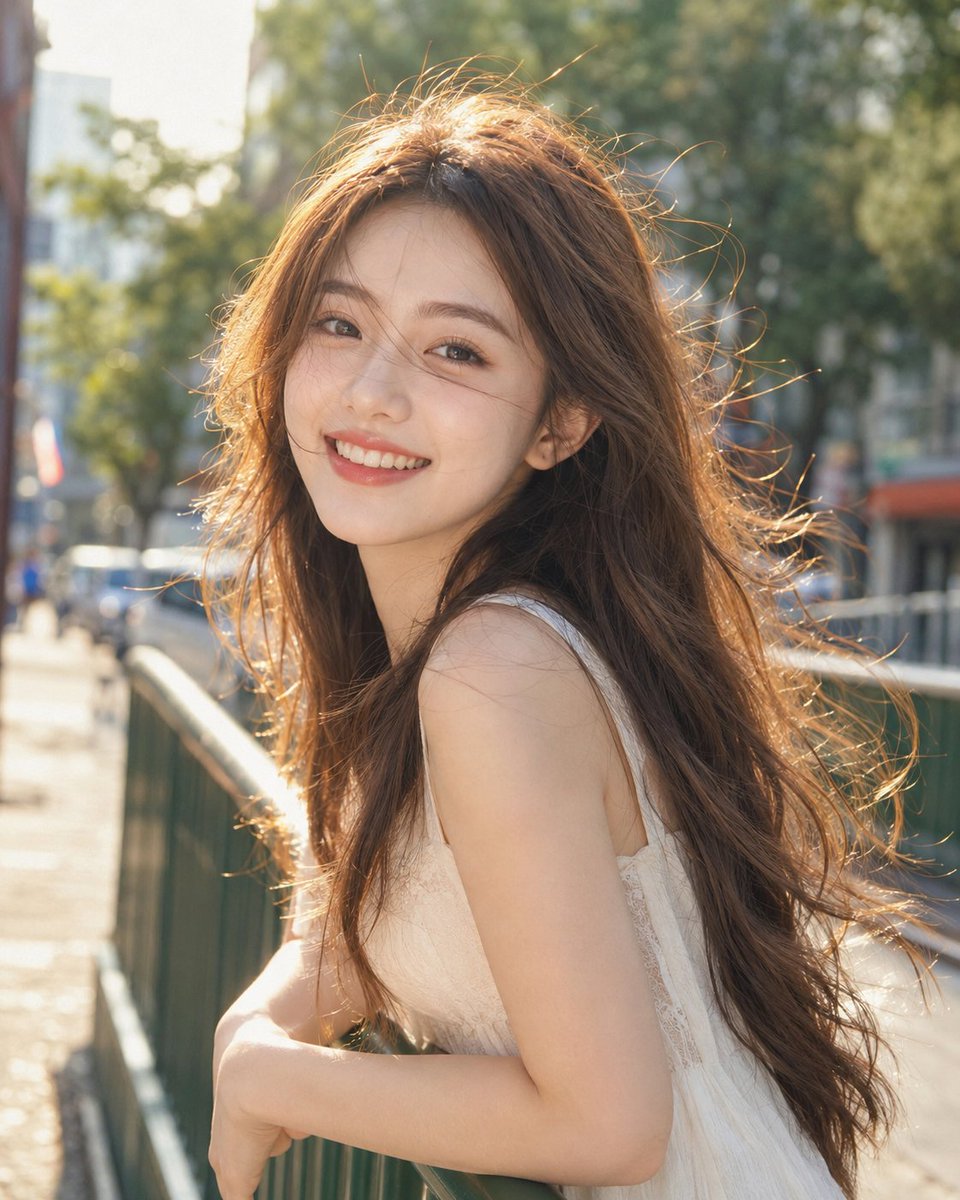 Backlit Windy Summer Portrait AI image template preview