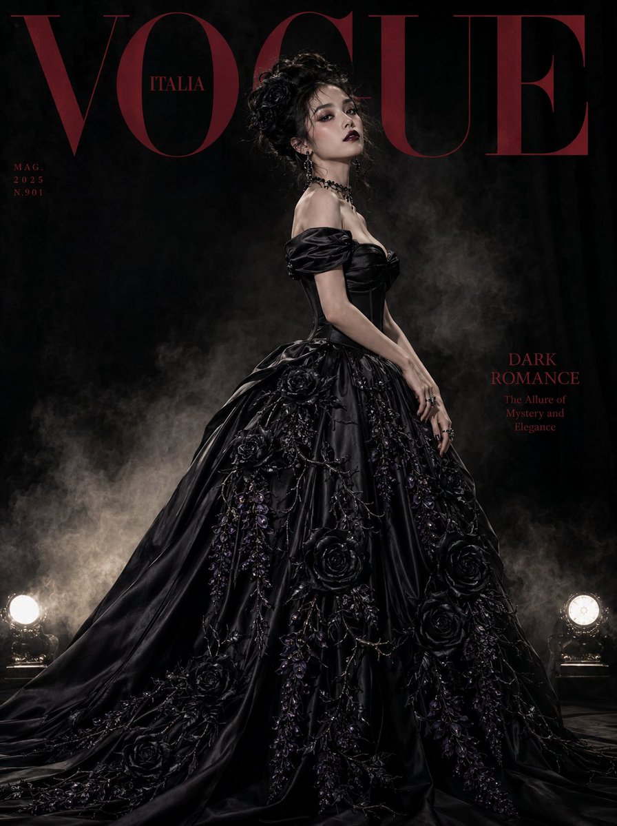 Gothic Luxury Magazine Cover AI image template preview