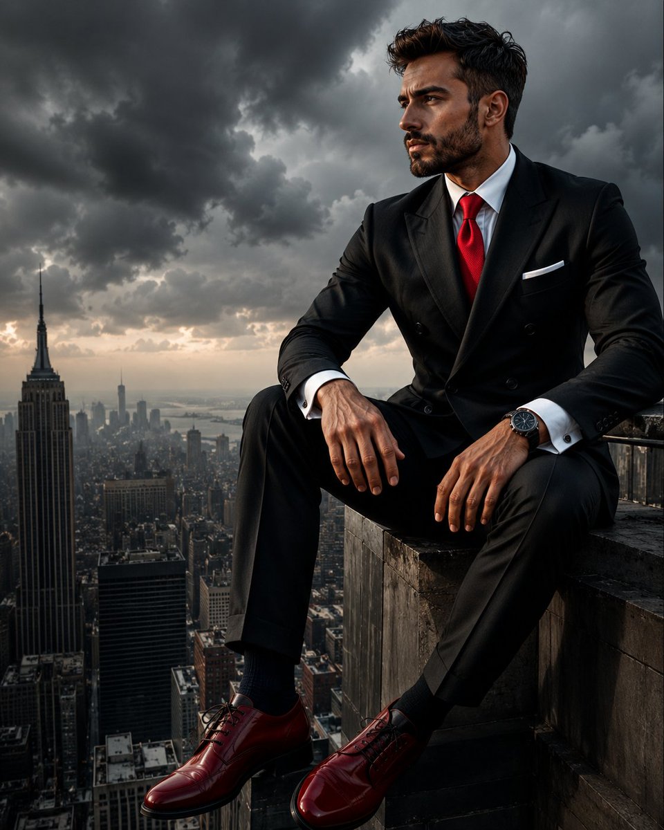 Colossal Male Model Skyscraper Artwork AI image template preview