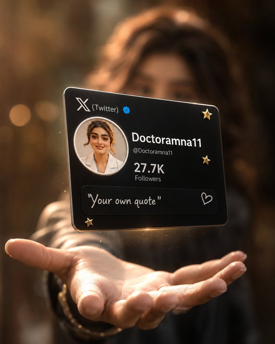 Floating Black Profile Card Concept AI image template preview