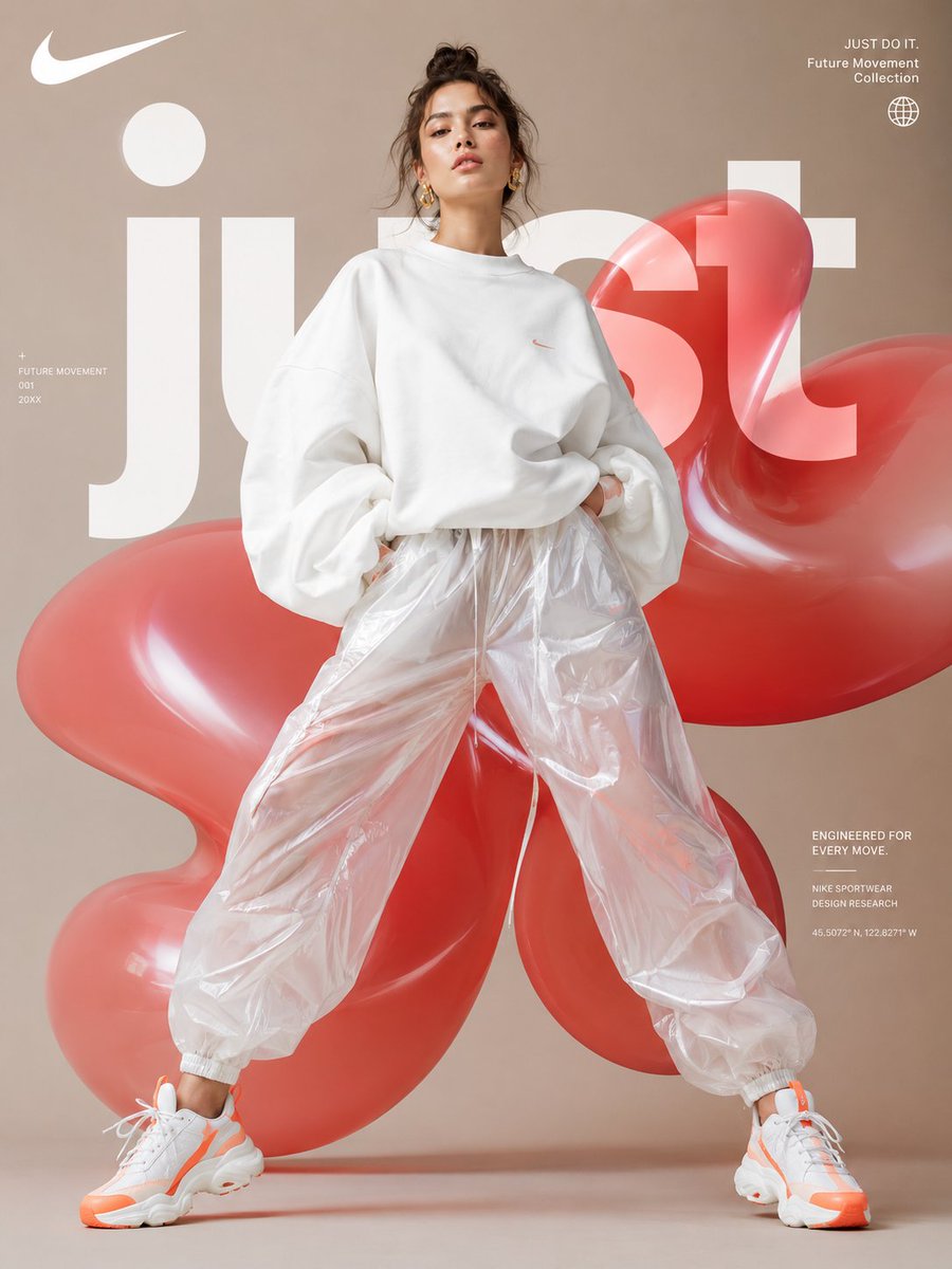 Futuristic Sportswear Fashion Poster AI image template preview