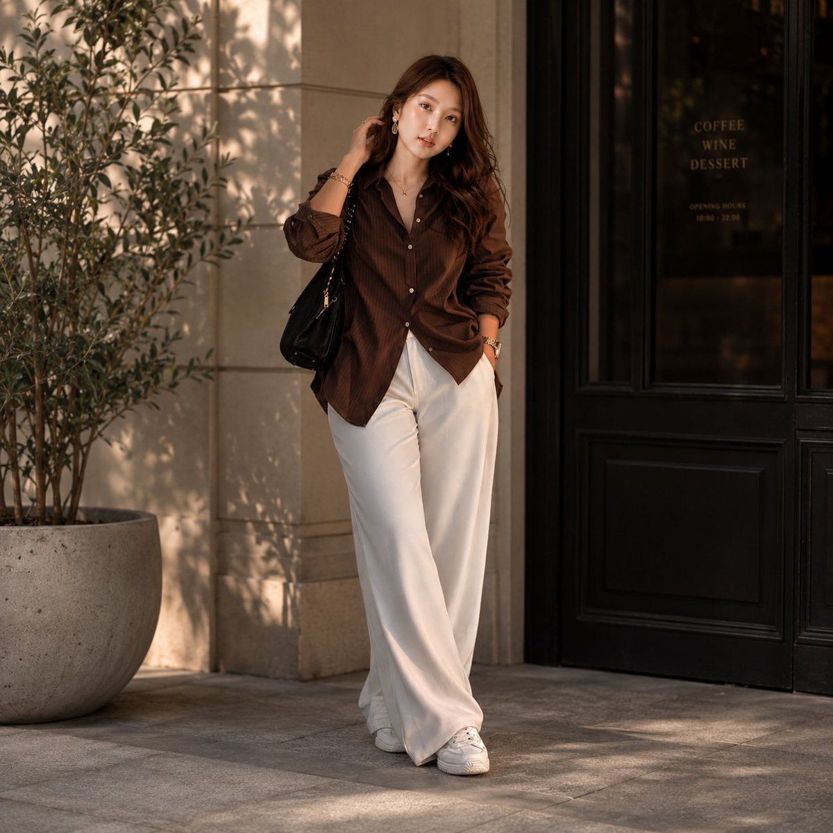 Luxury Café Fashion Street Photography AI image template preview