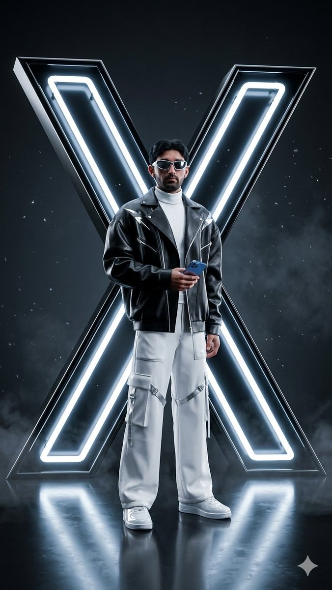 Cyberpunk Neon Logo Fashion Photography AI image template preview