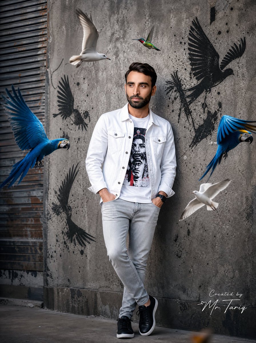 Urban Street Fashion Portrait AI image template preview