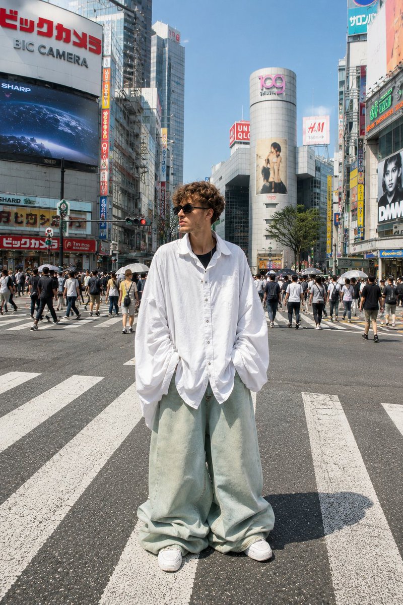 Tokyo Shibuya Streetwear Portrait AI image template preview