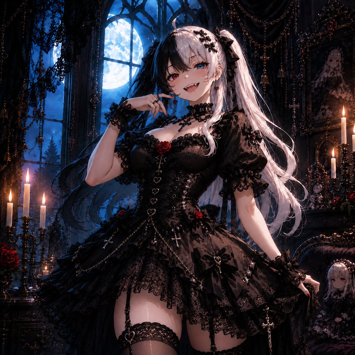 Feisty Gothic Lolita Girl AI image template preview