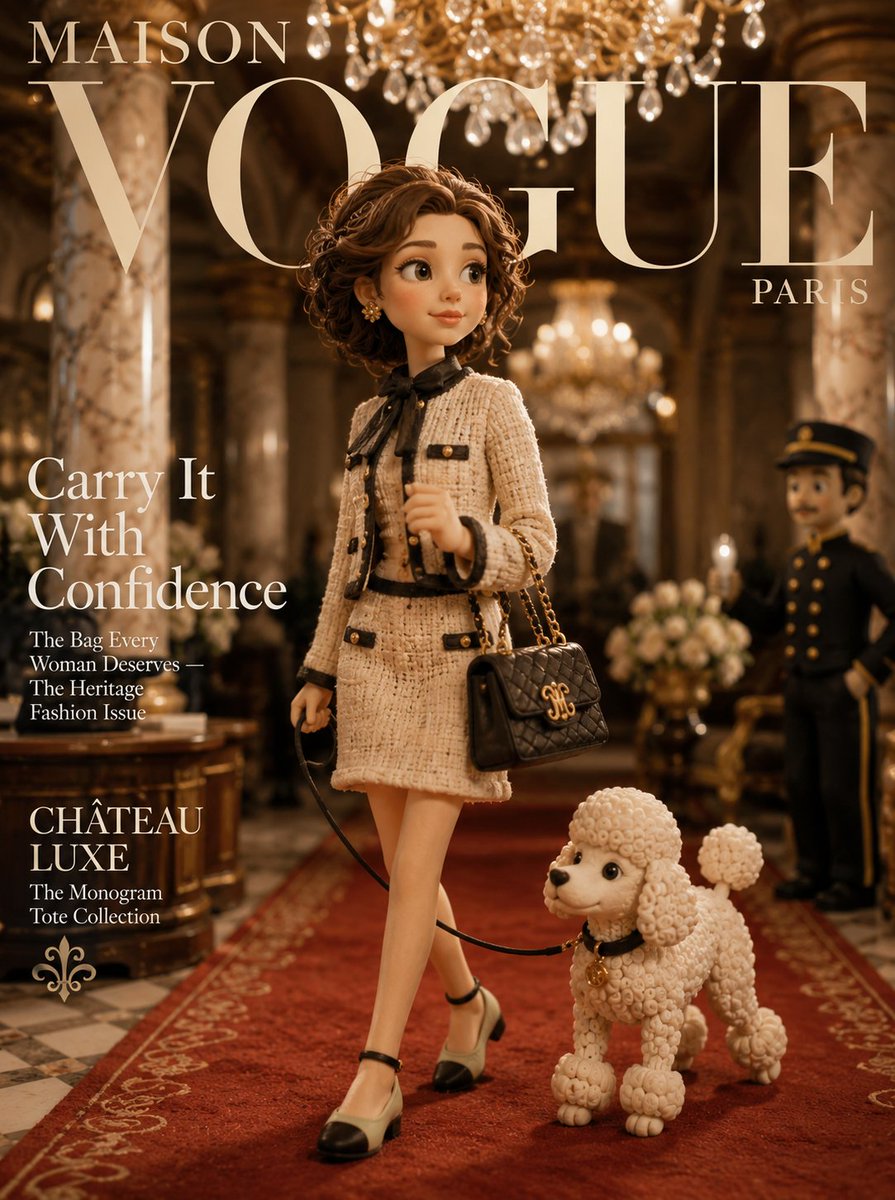 Maison Vogue Claymation Fashion Cover AI image template preview