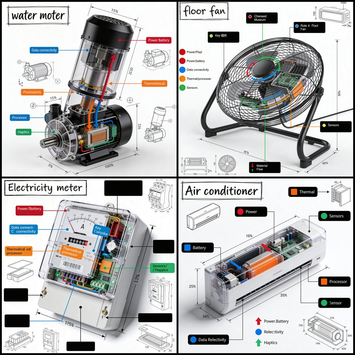 Technical Product Teardown Infographic AI image template preview