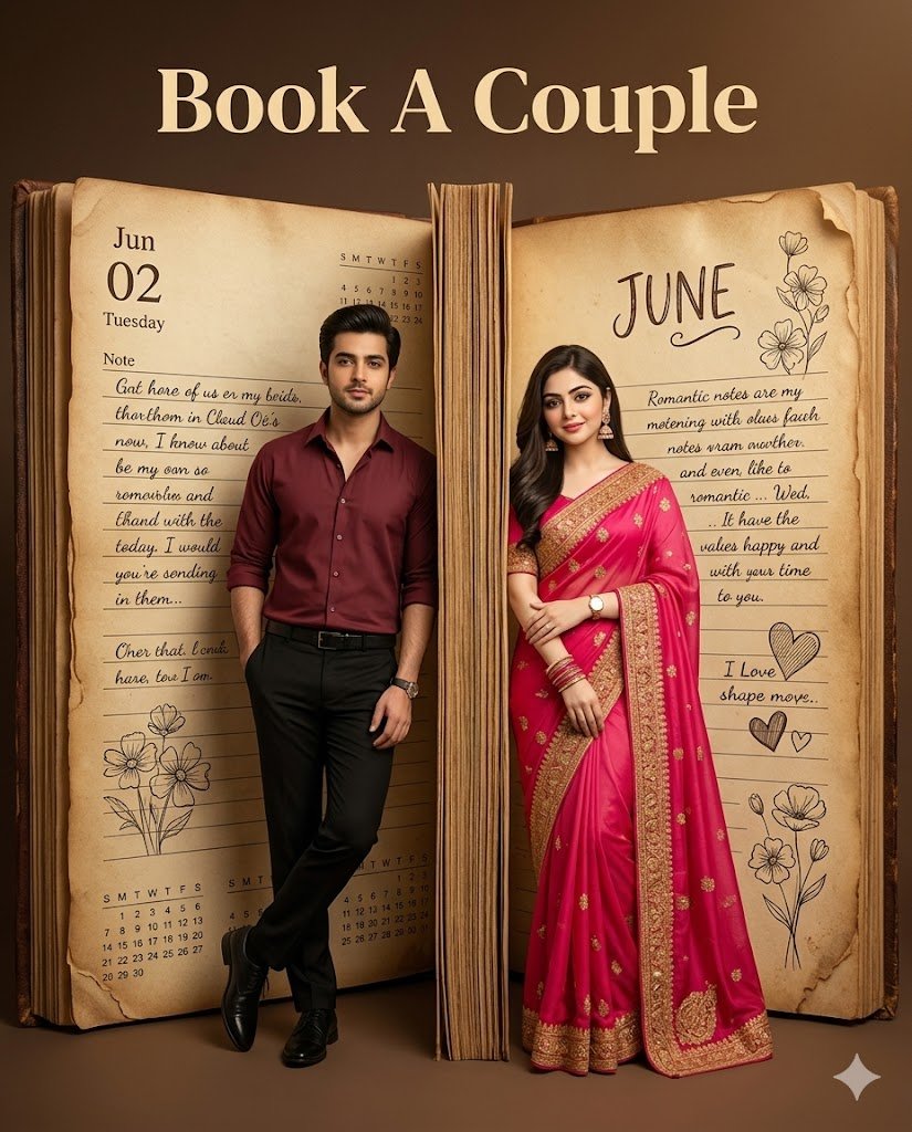 Giant Vintage Diary Couple Poster AI image template preview