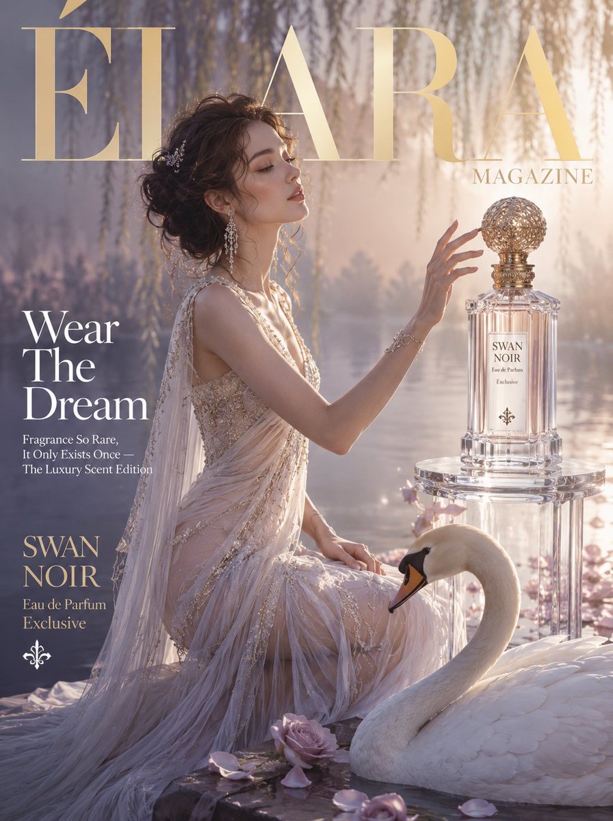 Élara Magazine Luxury Fragrance Cover AI image template preview