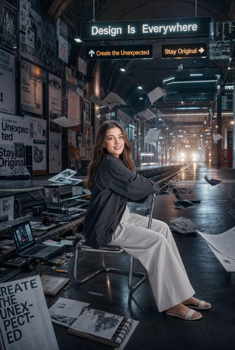 Surreal Cinematic Subway Studio AI image template preview