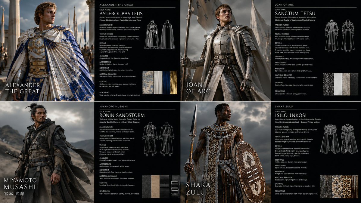 Warrior Fashion Fusion Designer AI image template preview