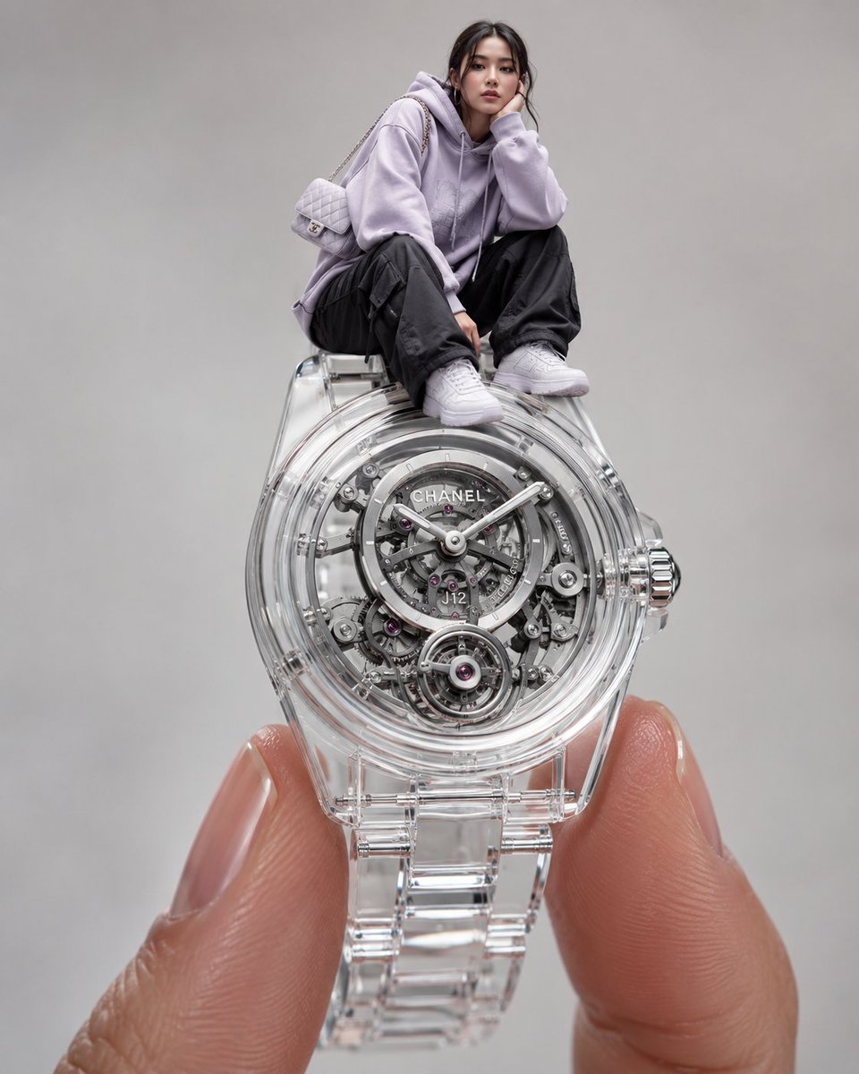 Surreal Luxury Wristwatch Fashion Campaign AI image template preview