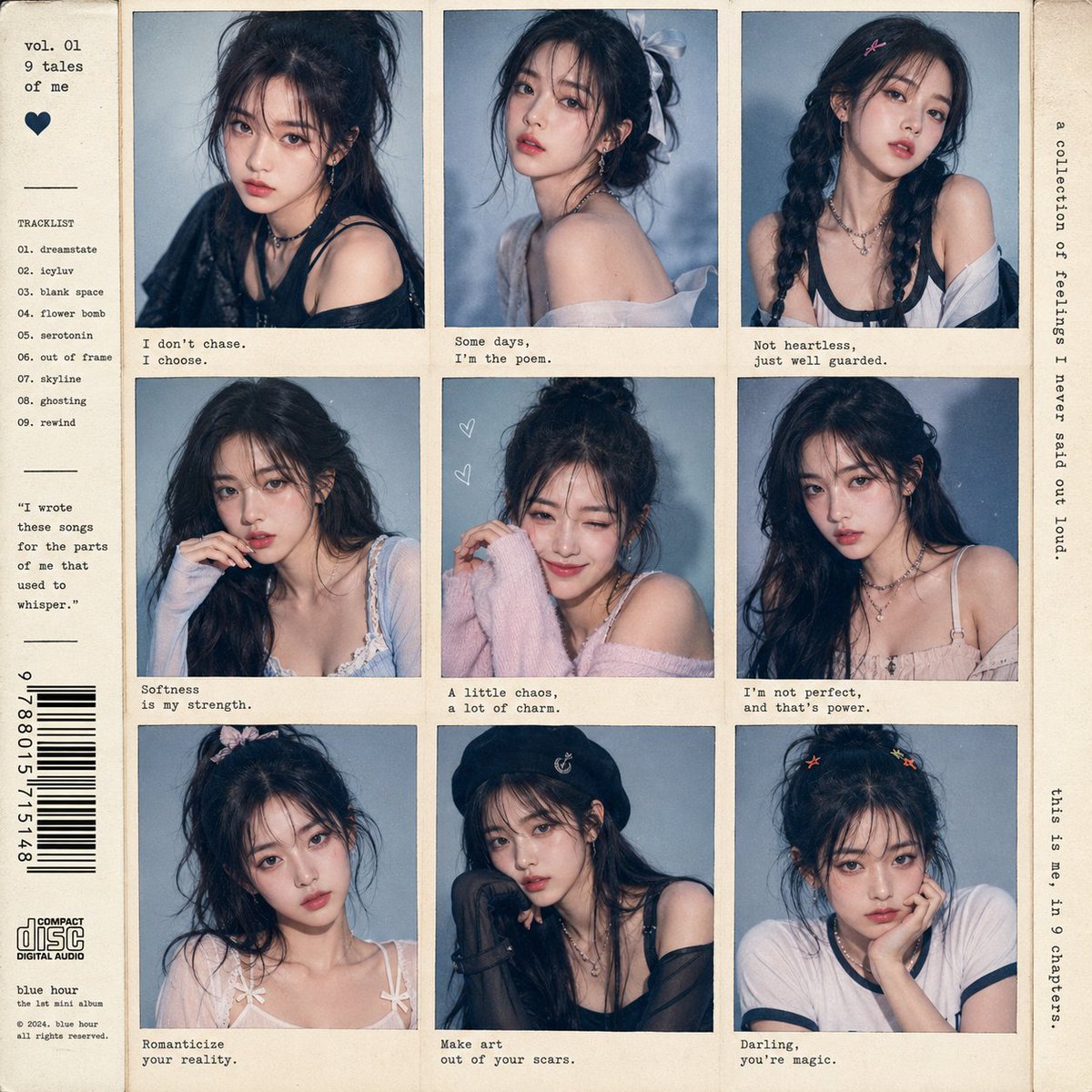 K-pop Idol Polaroid Collage AI image template preview