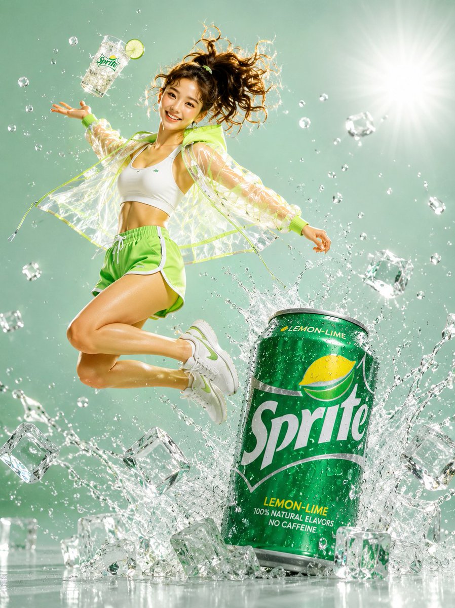 Sprite Commercial Beverage Splash AI image template preview