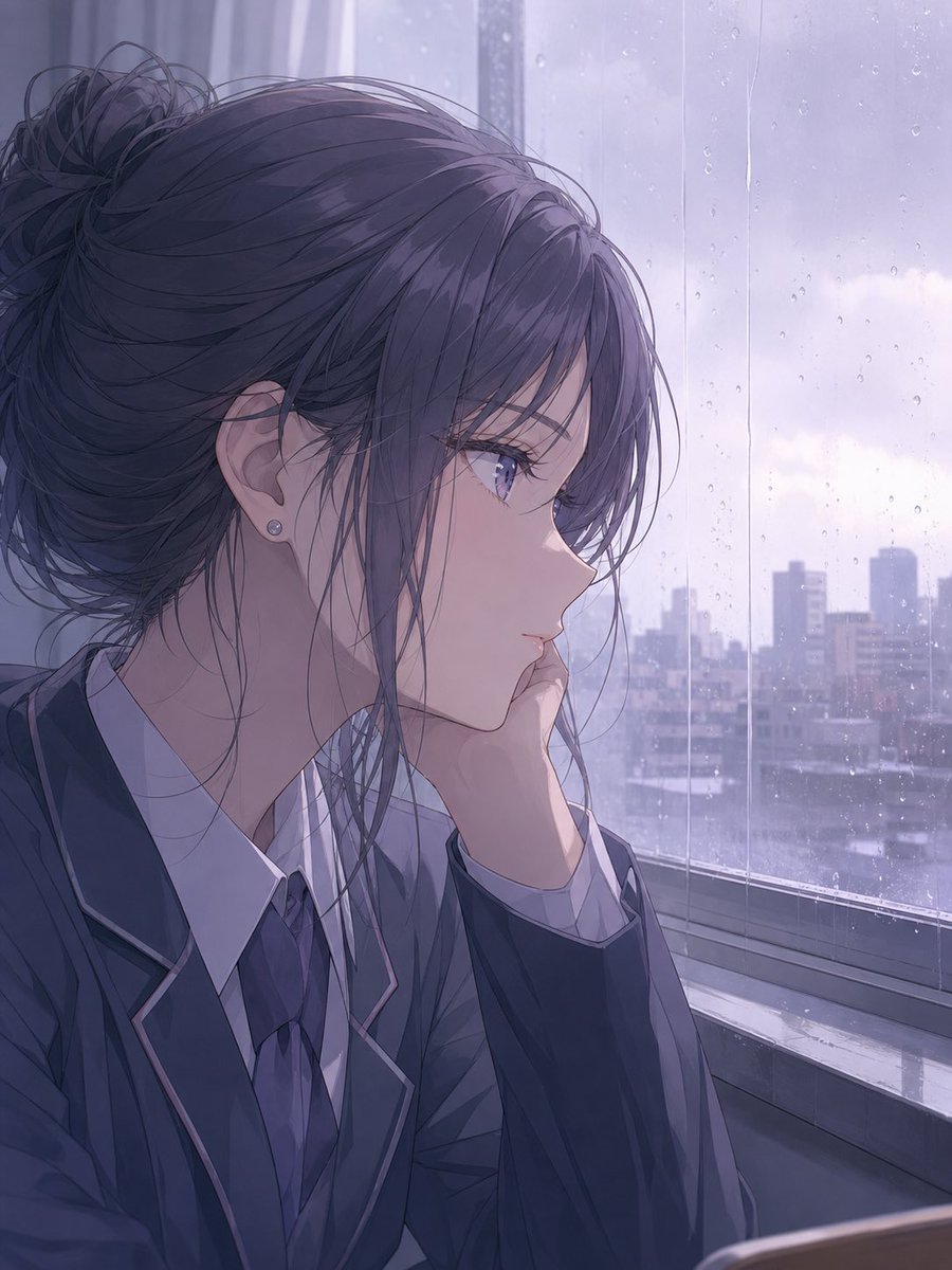 Rainy Anime Student Portrait example 2