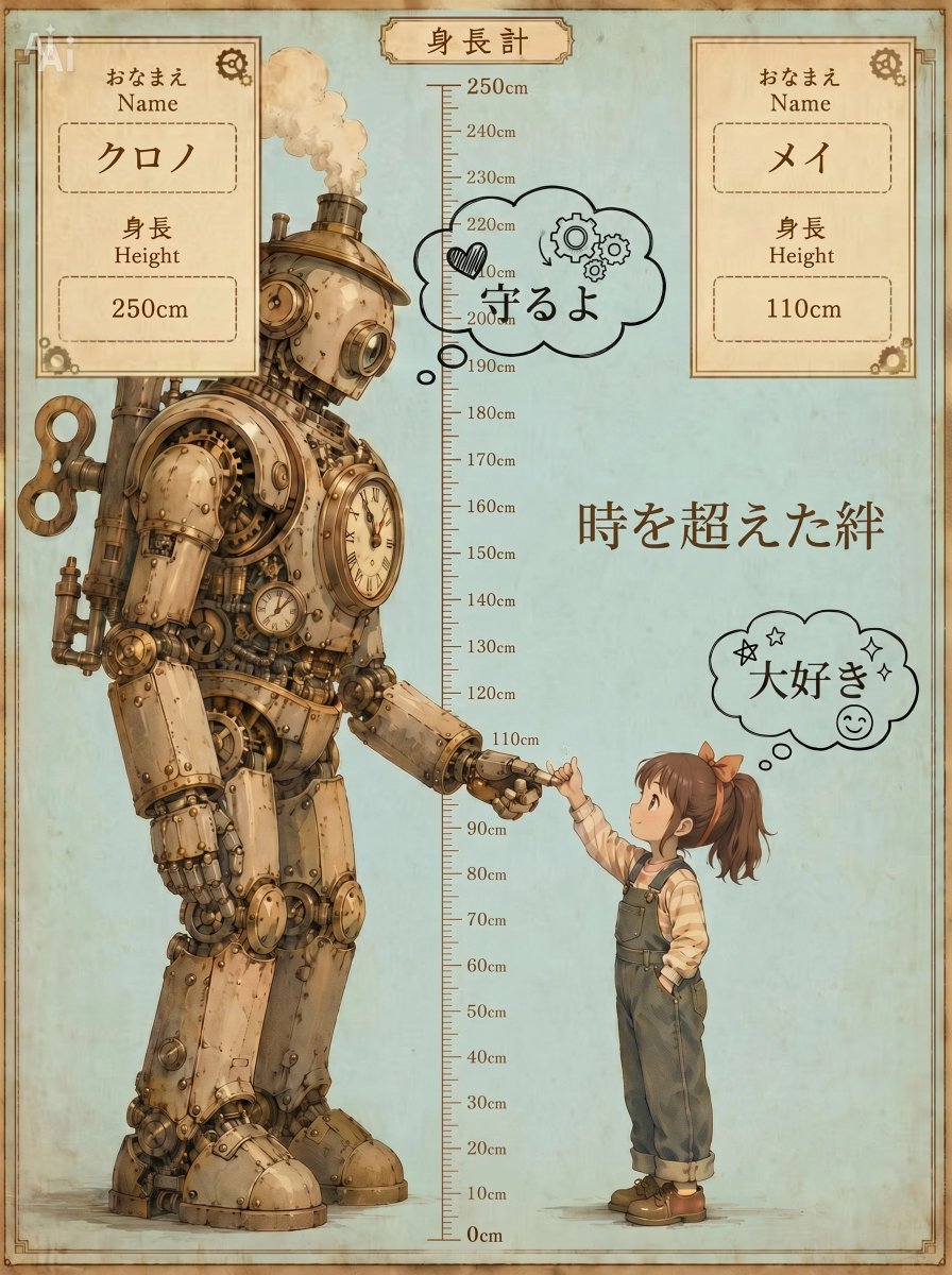 Steampunk Height Difference Poster AI image template preview
