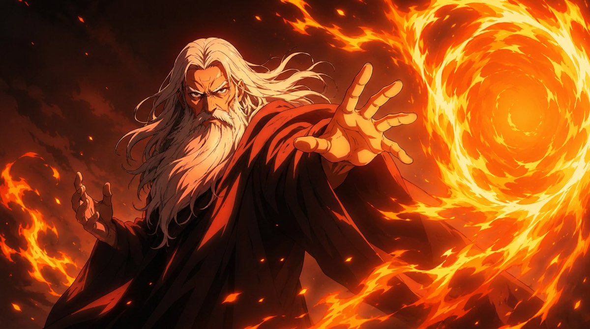 Anime Fire Sorcerer AI image template preview