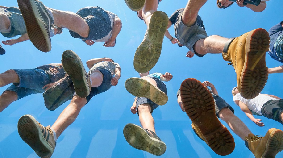 Under Glass Floor Perspective Shot AI image template preview