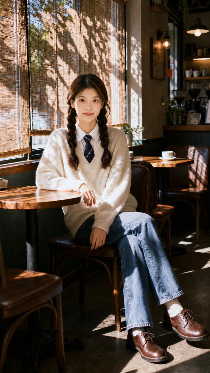 Nostalgic Cafe Identity Reference Portrait AI image template preview