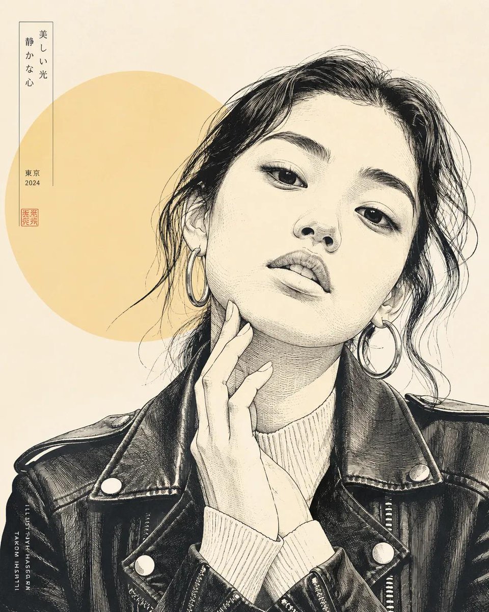 Japanese Line Art Style Transformation AI image template preview