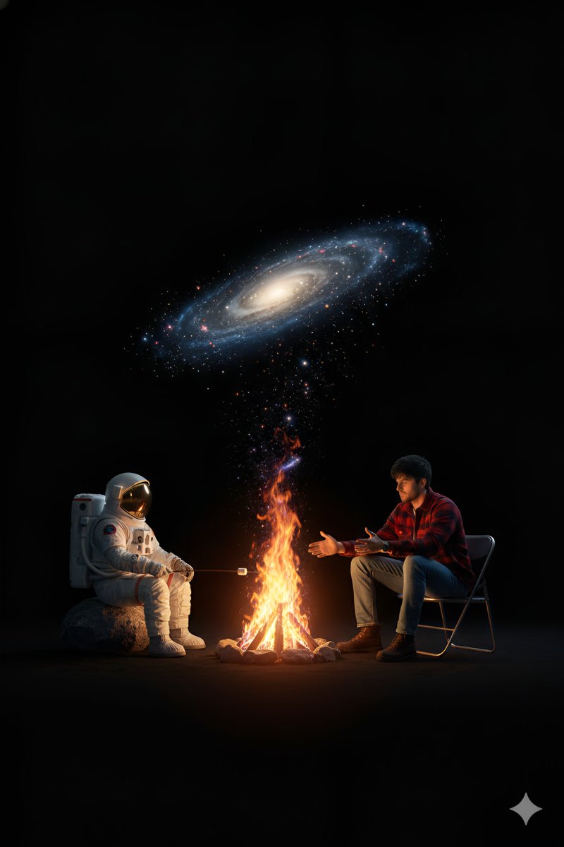 Cosmic Campfire Galaxy Art AI image template preview