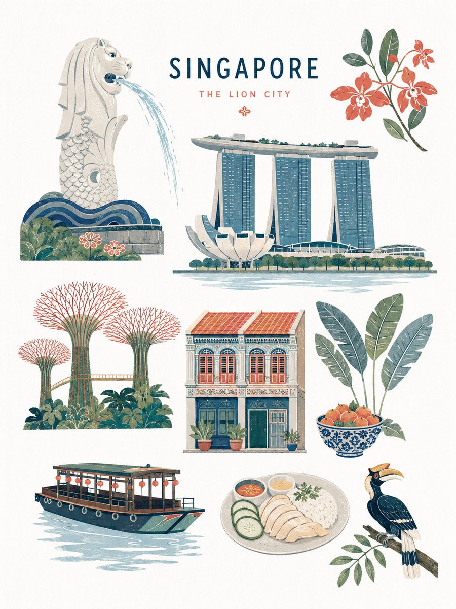 Mid-century Editorial Illustration AI image template preview