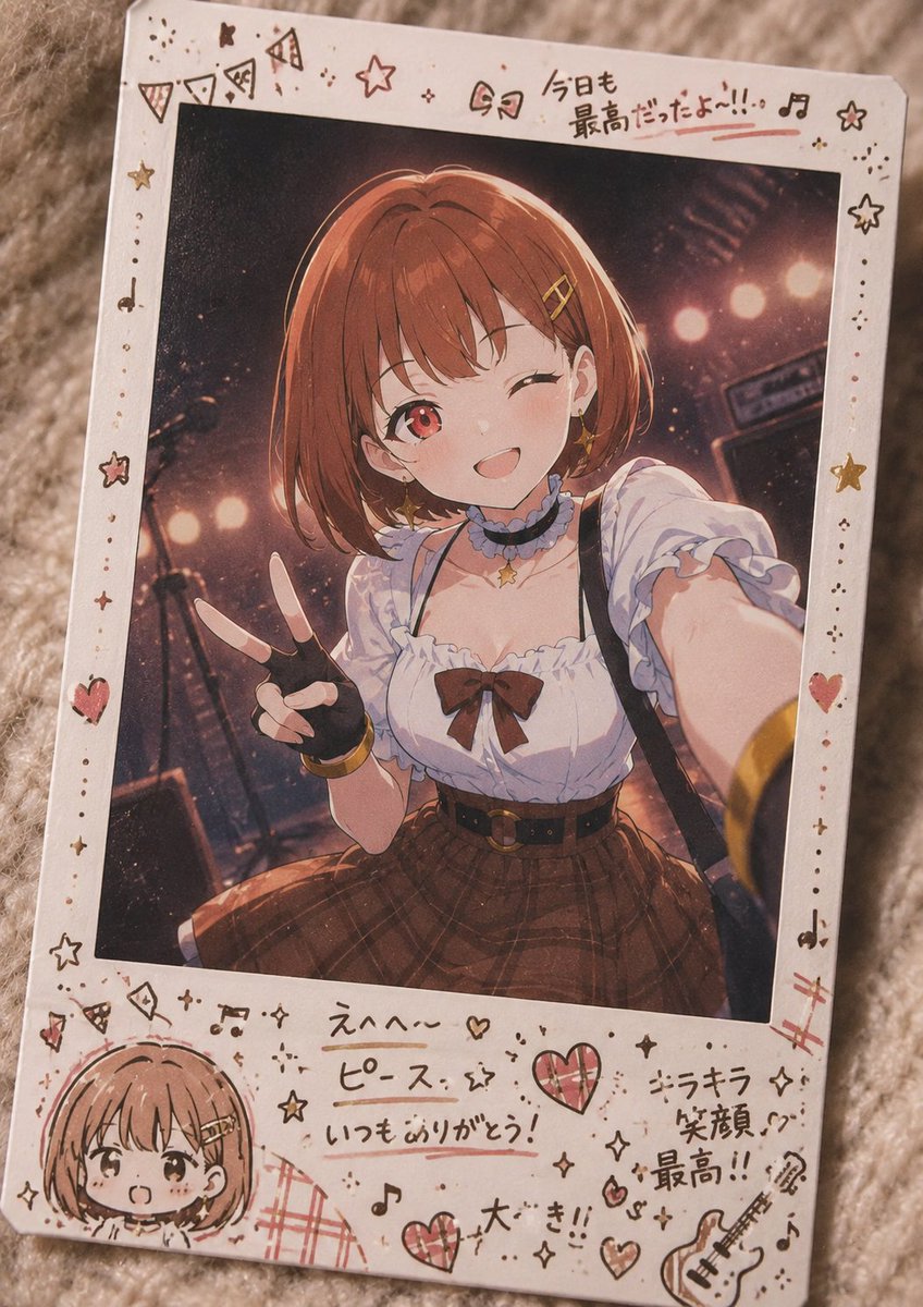Decorated Cheki Anime Portrait example 2