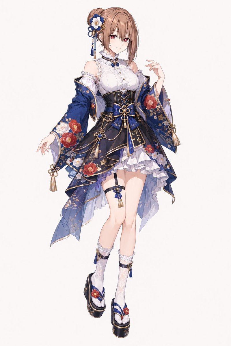 Wa-Modern Floral Idol Dress AI image template preview