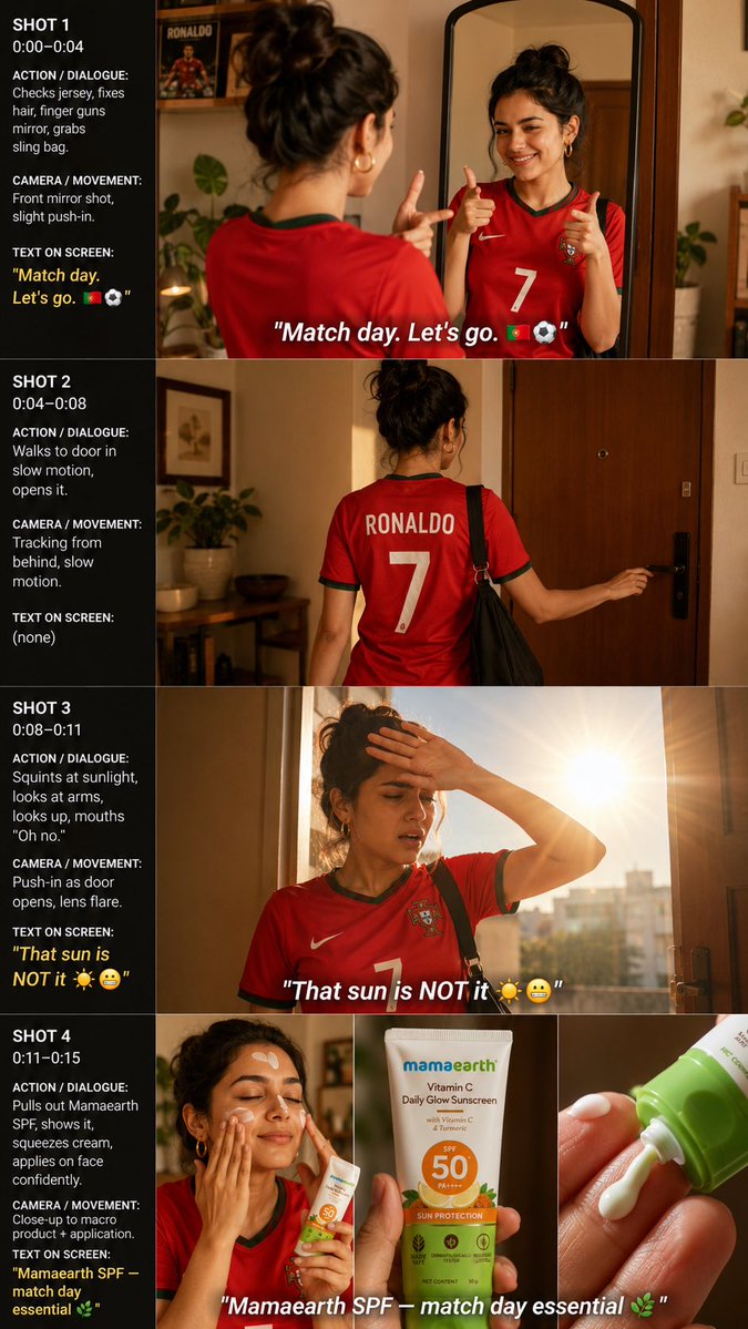 Match Day Sunscreen Storyboard AI image template preview